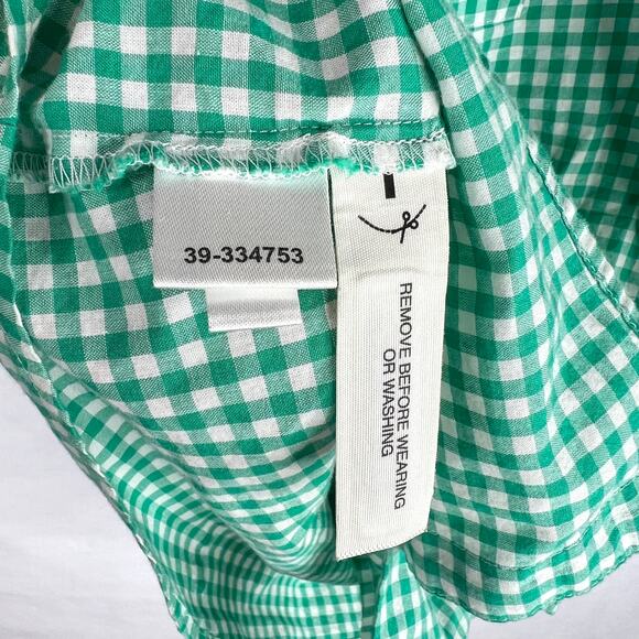 Ann Taylor Green Gingham Button Up Size 2 - Picture 7 of 8